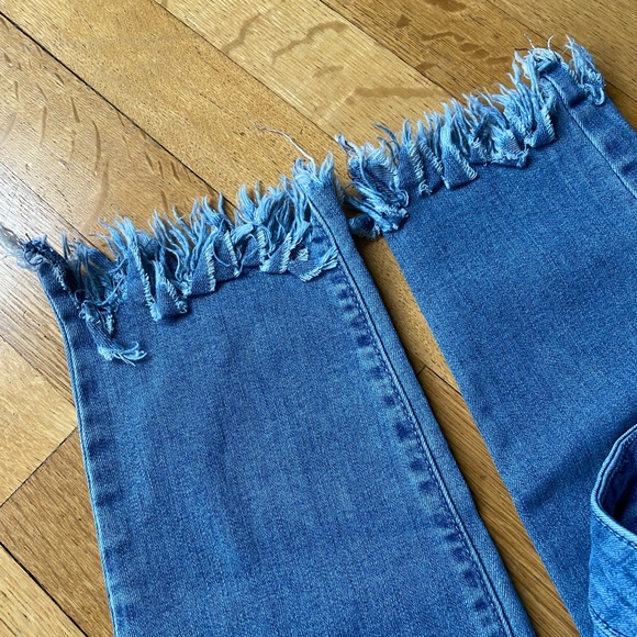 🛍️rockstar mid rise shredded hem skinny Jean mid rise 6 old navy denim - Picture 5 of 6